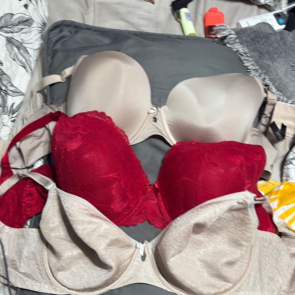 Torrid Red and Cream Contoured Bras Intimates & Sleepwear
